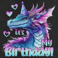 It's My Birthday Dragon Party Cute Dragons Lover Theme Adult Drive Performance Visor