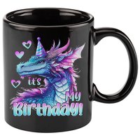 It's My Birthday Dragon Party Cute Dragons Lover Theme 11oz C Handle Ceramic Mug