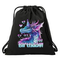 It's My Birthday Dragon Party Cute Dragons Lover Theme Drawstring Bag