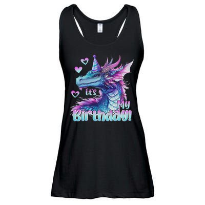 It's My Birthday Dragon Party Cute Dragons Lover Theme Ladies Essential Flowy Tank