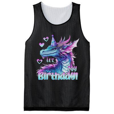 It's My Birthday Dragon Party Cute Dragons Lover Theme Mesh Reversible Basketball Jersey Tank