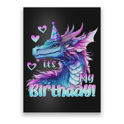 It's My Birthday Dragon Party Cute Dragons Lover Theme Poster