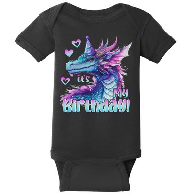 It's My Birthday Dragon Party Cute Dragons Lover Theme Baby Bodysuit
