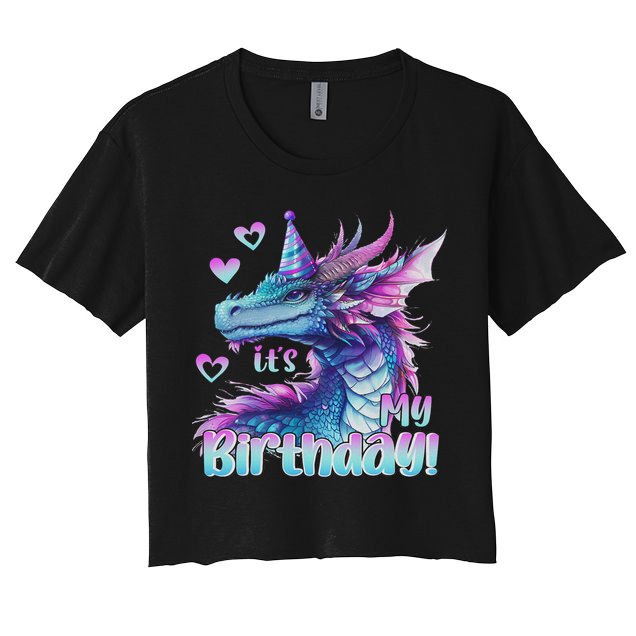 It's My Birthday Dragon Party Cute Dragons Lover Theme Crop Top