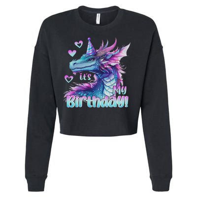 It's My Birthday Dragon Party Cute Dragons Lover Theme Cropped Pullover Crew