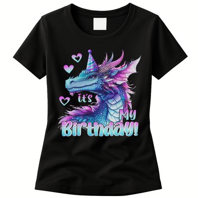 It's My Birthday Dragon Party Cute Dragons Lover Theme Womens T-Shirt
