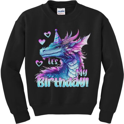 It's My Birthday Dragon Party Cute Dragons Lover Theme Kids Sweatshirt
