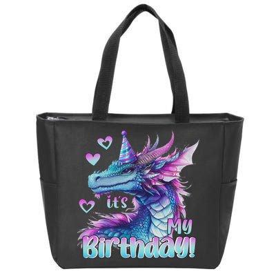 It's My Birthday Dragon Party Cute Dragons Lover Theme Zip Tote Bag
