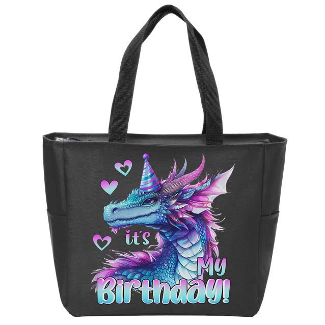 It's My Birthday Dragon Party Cute Dragons Lover Theme Zip Tote Bag