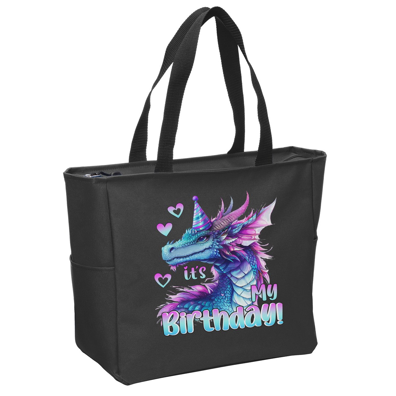 It's My Birthday Dragon Party Cute Dragons Lover Theme Zip Tote Bag