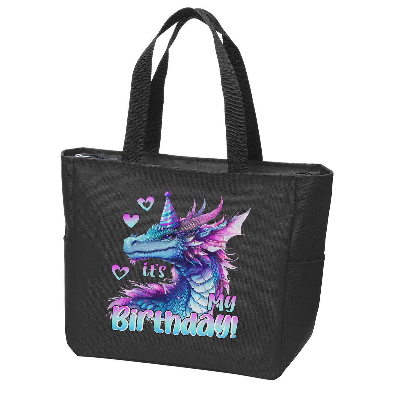 It's My Birthday Dragon Party Cute Dragons Lover Theme Zip Tote Bag