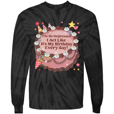 Its My Birthday Every Day Tortured Poets Ttpd Tie-Dye Long Sleeve Shirt