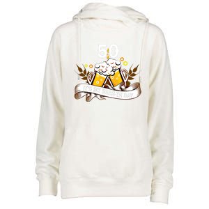 It My Beergreat Giftth Day Birthday Gift 50th Funny Cheer And Beer Cute Gift Womens Funnel Neck Pullover Hood