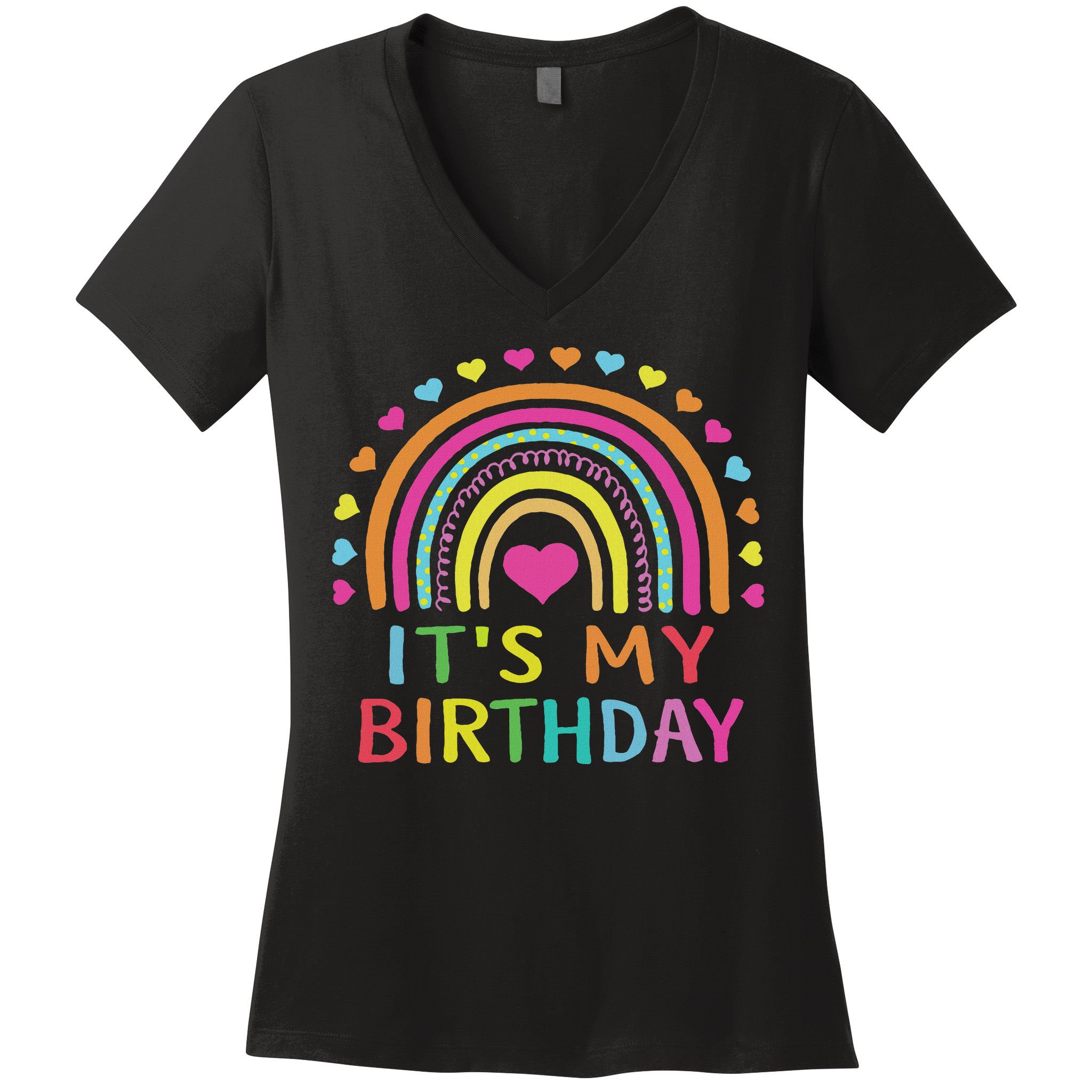 It's My Birthday For Women Ns Gift Rainbow Women's V-Neck T-Shirt