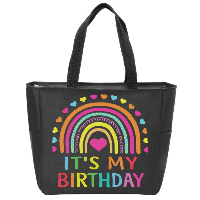 It's My Birthday For Women Ns Gift Rainbow Zip Tote Bag