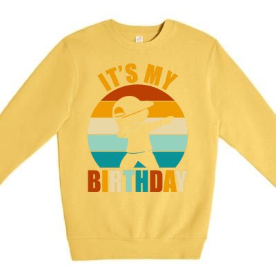 Its My Birthday Dab Retro Sunset Premium Crewneck Sweatshirt