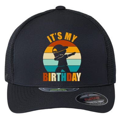Its My Birthday Dab Retro Sunset Flexfit Unipanel Trucker Cap