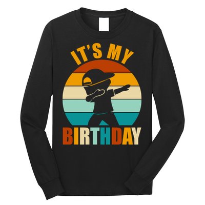 Its My Birthday Dab Retro Sunset Long Sleeve Shirt