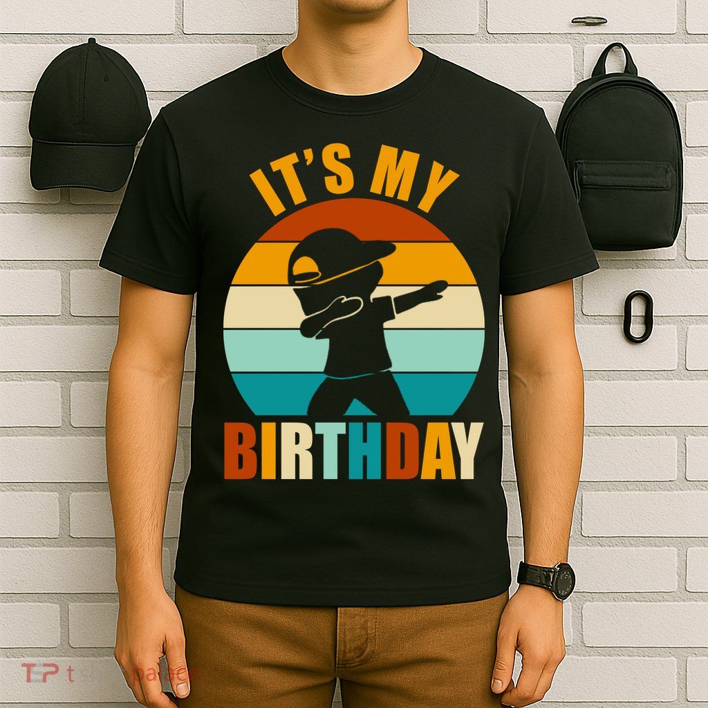 Its My Birthday Dab Retro Sunset T-Shirt