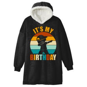 Its My Birthday Dab Retro Sunset Hooded Wearable Blanket