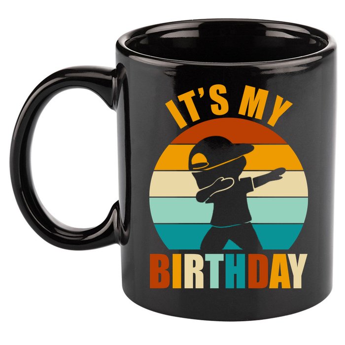 Its My Birthday Dab Retro Sunset 11oz C Handle Ceramic Mug