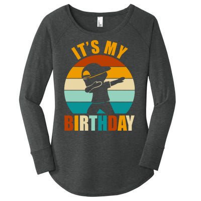 Its My Birthday Dab Retro Sunset Women's Perfect Tri Tunic Long Sleeve Shirt