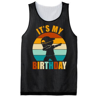 Its My Birthday Dab Retro Sunset Mesh Reversible Basketball Jersey Tank