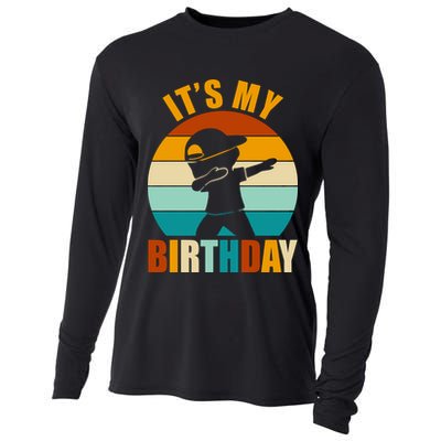Its My Birthday Dab Retro Sunset Cooling Performance Long Sleeve Crew