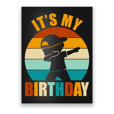 Its My Birthday Dab Retro Sunset Poster