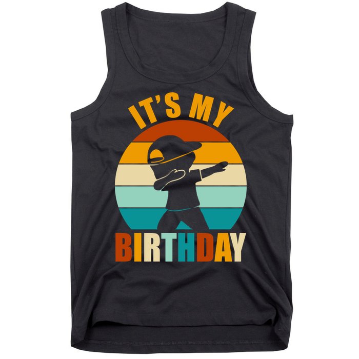 Its My Birthday Dab Retro Sunset Tank Top