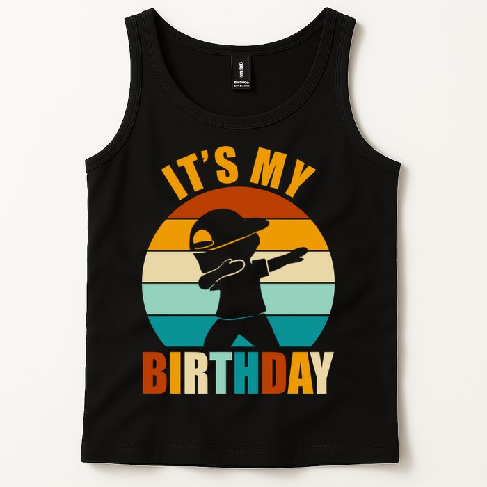 Its My Birthday Dab Retro Sunset Tank Top