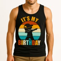 Its My Birthday Dab Retro Sunset Tank Top