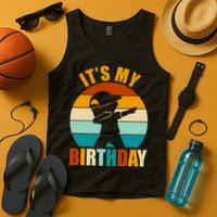 Its My Birthday Dab Retro Sunset Tank Top