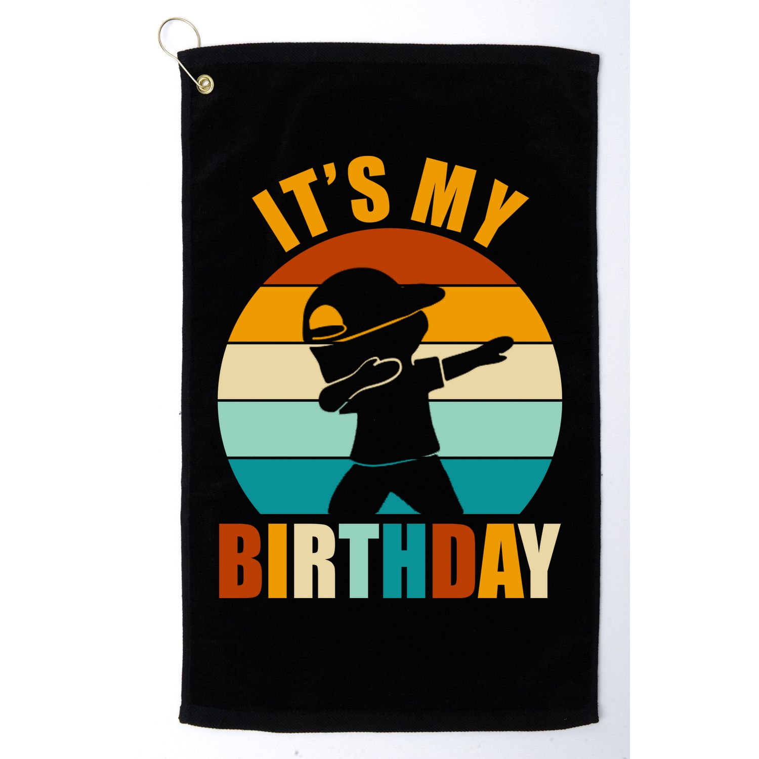 Its My Birthday Dab Retro Sunset Golf Towel