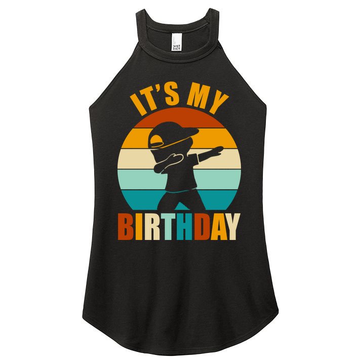 Its My Birthday Dab Retro Sunset Women's Perfect Tri Rocker Tank