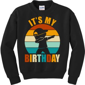 Its My Birthday Dab Retro Sunset Kids Sweatshirt