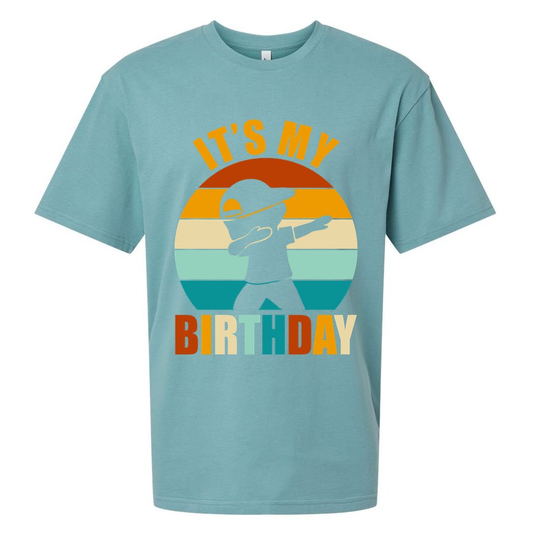 Its My Birthday Dab Retro Sunset Sueded Cloud Jersey T-Shirt