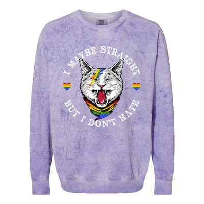 I May Be Straight But I Dont Hate For A Lgbt Pride Support Gift Colorblast Crewneck Sweatshirt