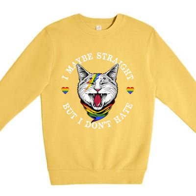 I May Be Straight But I Dont Hate For A Lgbt Pride Support Gift Premium Crewneck Sweatshirt