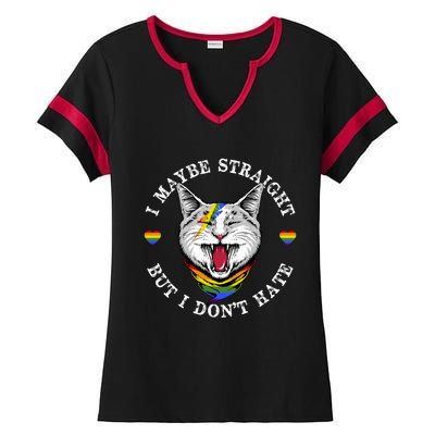 I May Be Straight But I Dont Hate For A Lgbt Pride Support Gift Ladies Halftime Notch Neck Tee