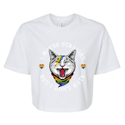 I May Be Straight But I Dont Hate For A Lgbt Pride Support Gift Bella+Canvas Jersey Crop Tee