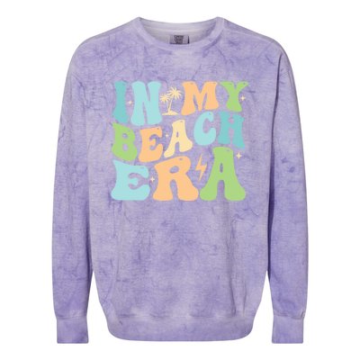 In My Beach Era Groovy Summer Gift Colorblast Crewneck Sweatshirt