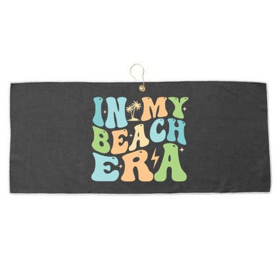 In My Beach Era Groovy Summer Gift Large Microfiber Waffle Golf Towel