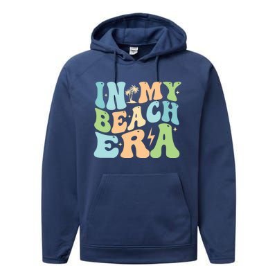 In My Beach Era Groovy Summer Gift Performance Fleece Hoodie