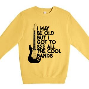 I May Be Old But I Got To See All The Cool Bands Gift Premium Crewneck Sweatshirt