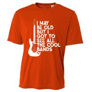 I May Be Old But I Got To See All The Cool Bands Gift Cooling Performance Crew T-Shirt