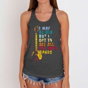 I May Be Old But I Got To See All The Cool Bands Women's Knotted Racerback Tank