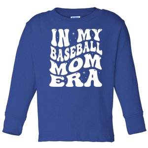 In My Baseball Mom Era Groovy Toddler Long Sleeve Shirt