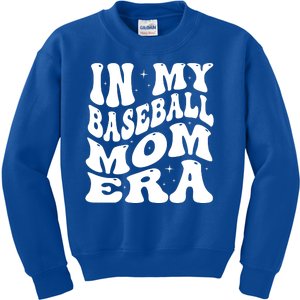 In My Baseball Mom Era Groovy Kids Sweatshirt