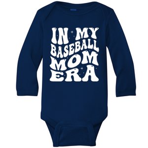 In My Baseball Mom Era Groovy Baby Long Sleeve Bodysuit